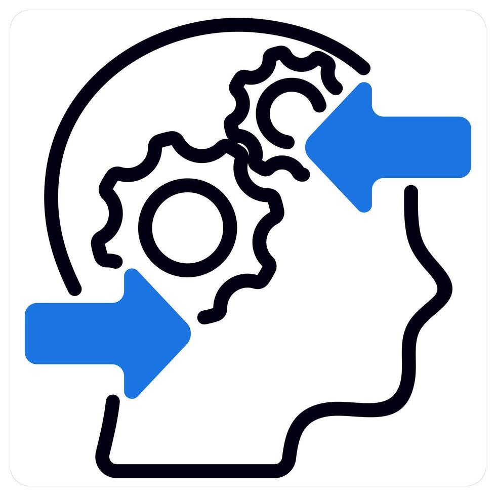 decision making process in blue duo line vector