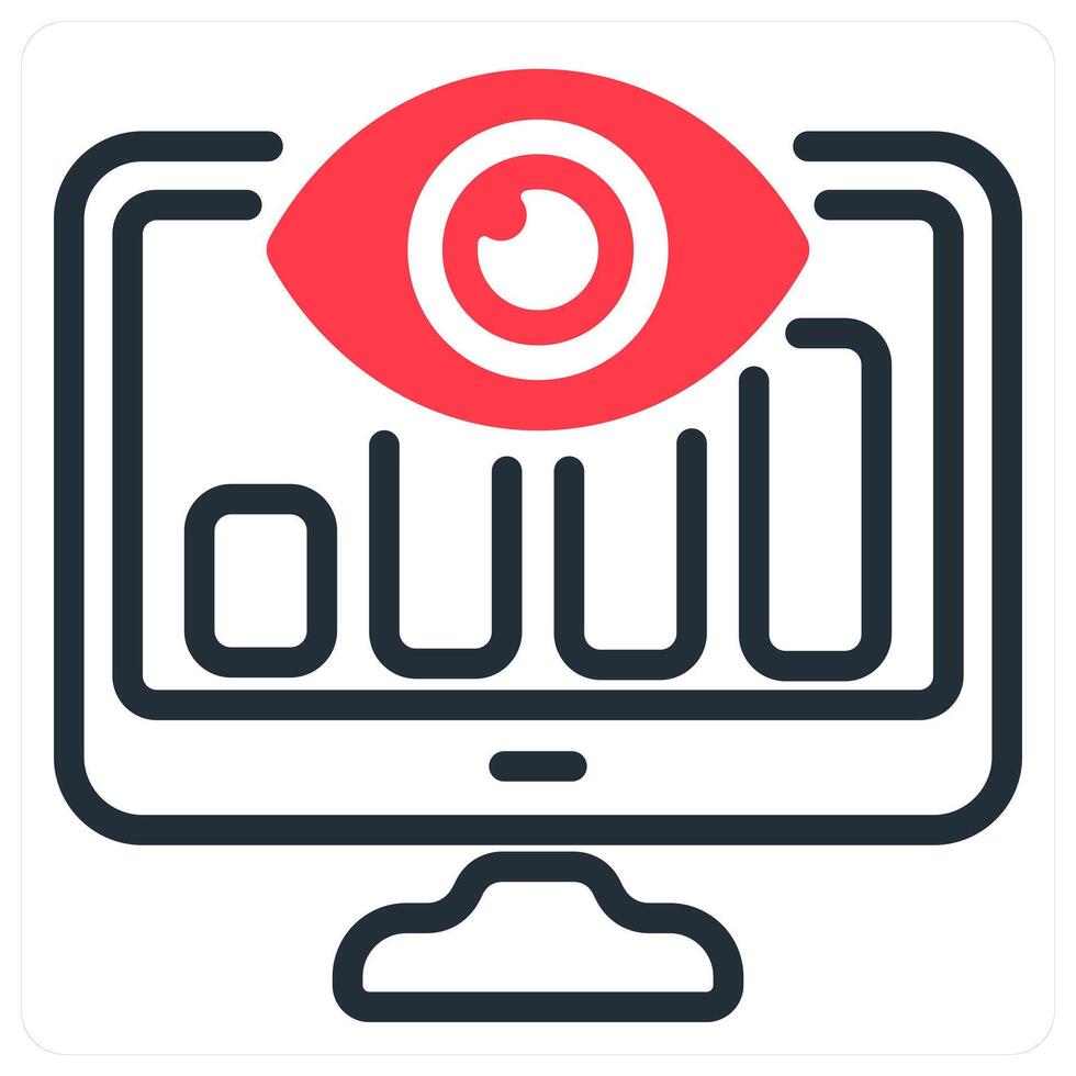 seo monitoring icon concept in red vector
