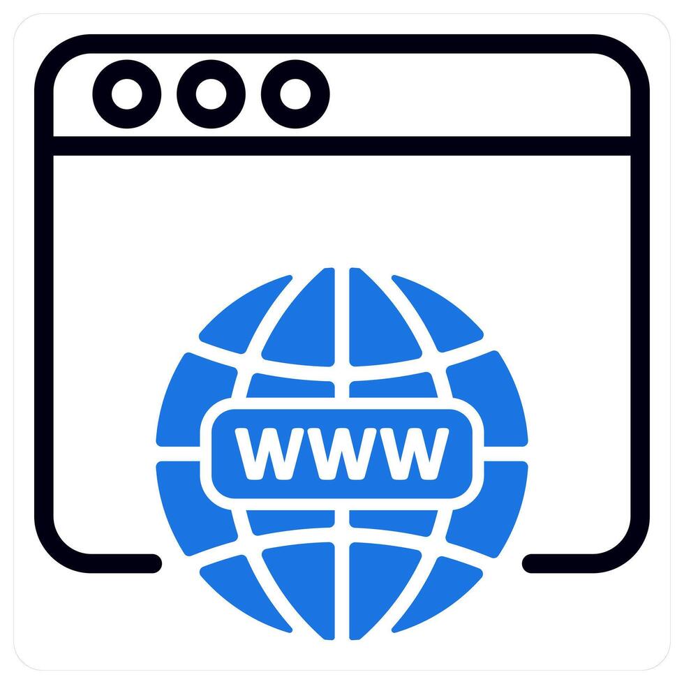 web domain icon concept in blue vector