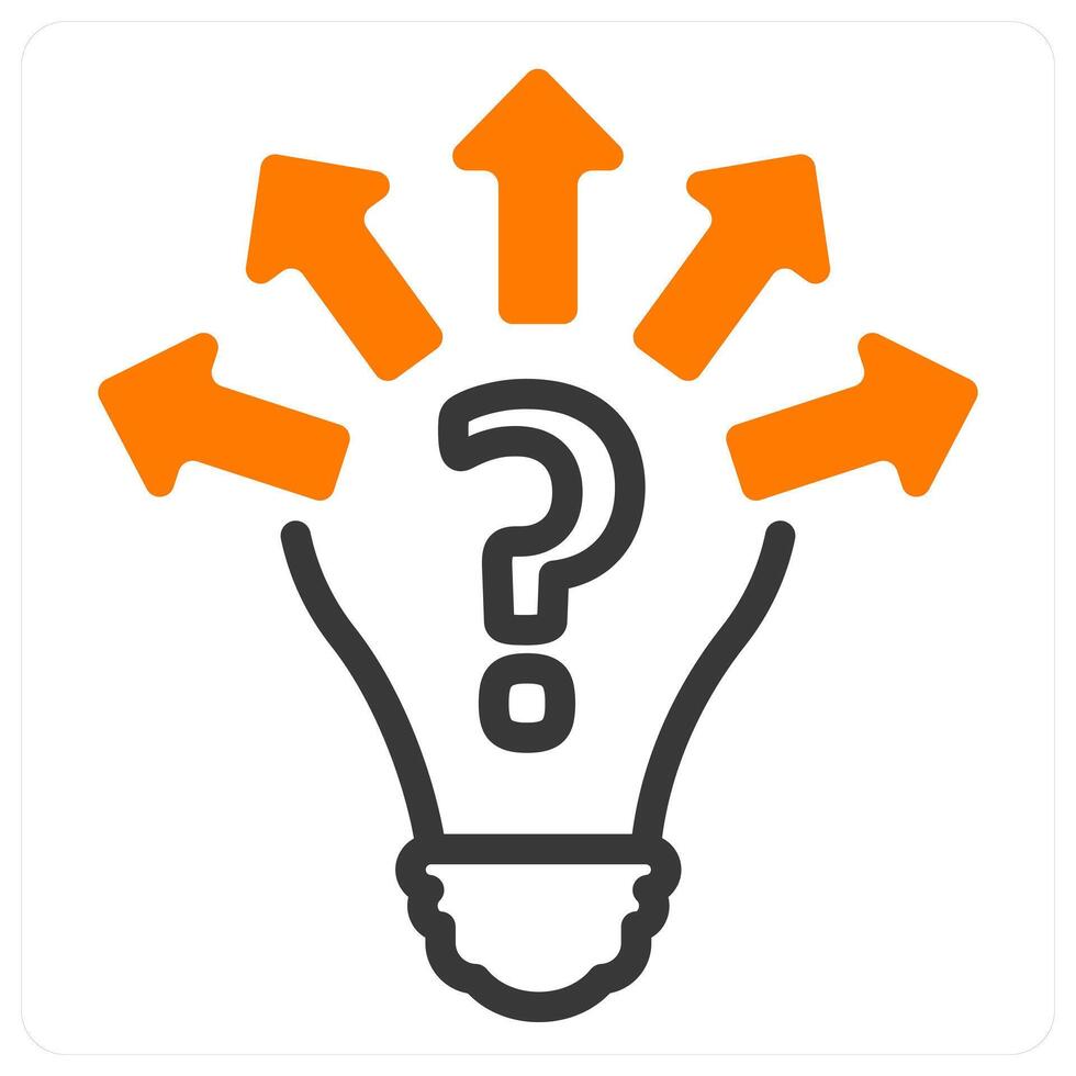 uncertainty and doubt in orange duo line vector