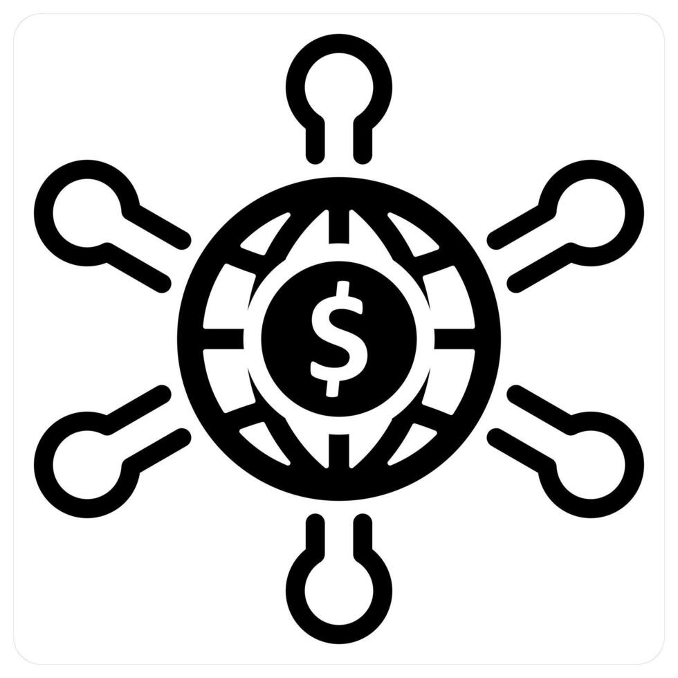 business expand network in black duo line vector