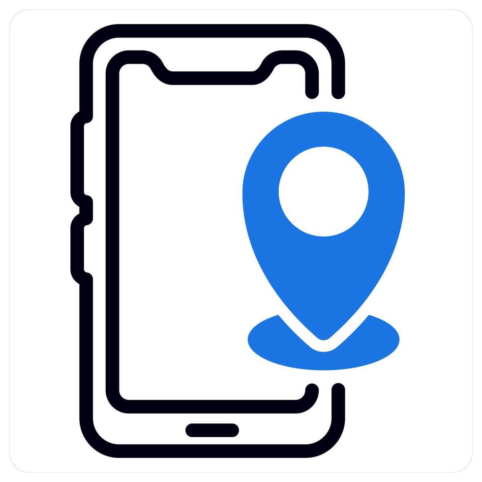 mobile location icon concept in blue vector
