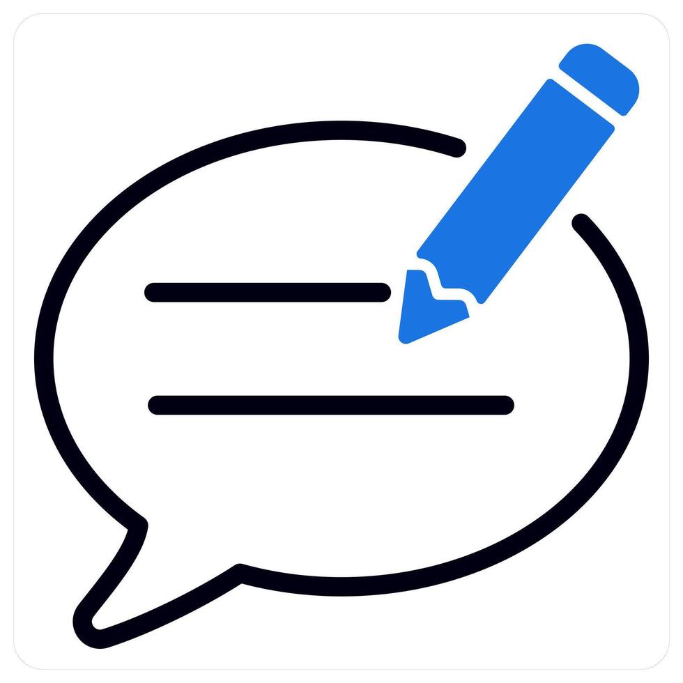 feedback writing icon concept in blue vector