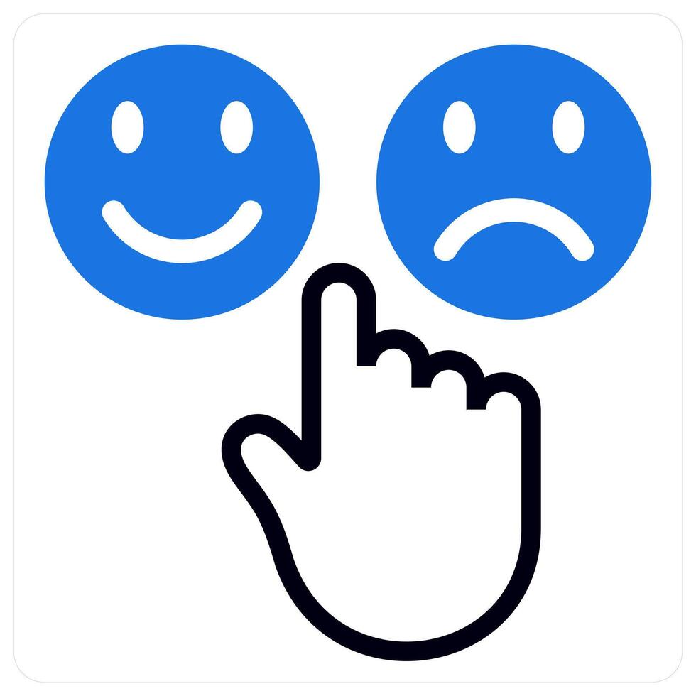 emoji feedback icon concept in blue vector