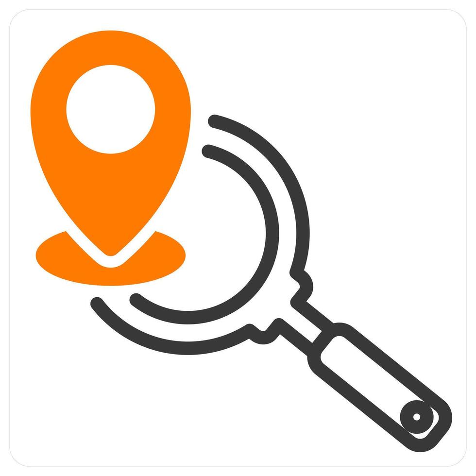 local seo icon concept in orange vector