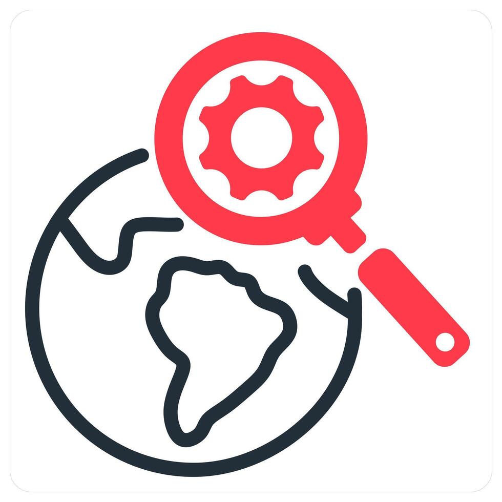 search engine icon concept in red vector