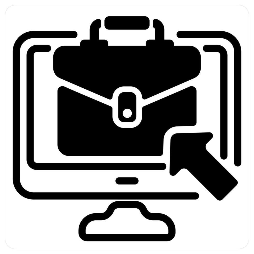 job seeking and recruitment in black duo line vector