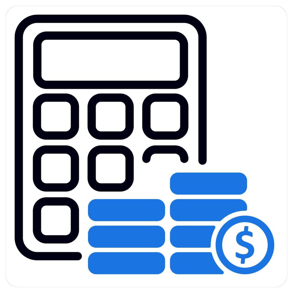 budget and money savings in blue duo line vector