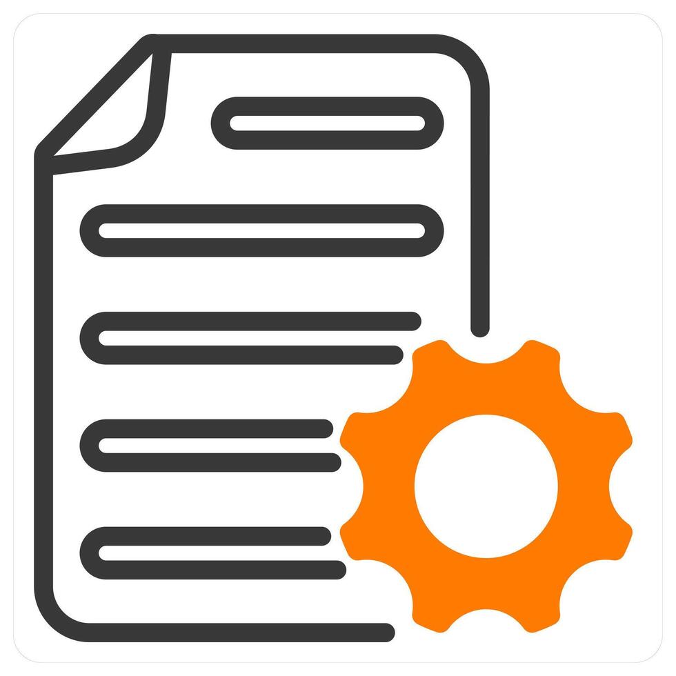 document settings and configuration in orange duo line vector