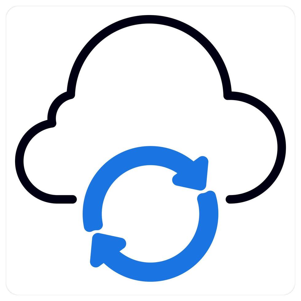 cloud update icon concept in blue vector