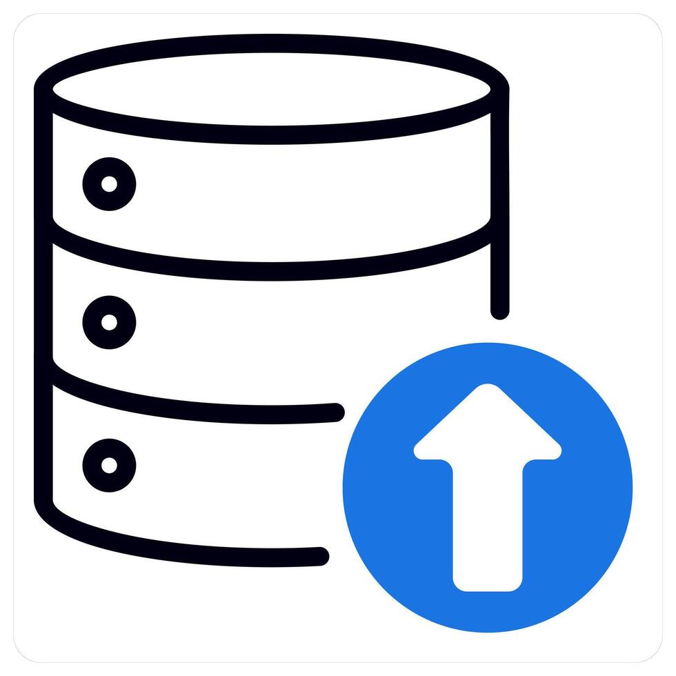 data upload icon concept in blue vector