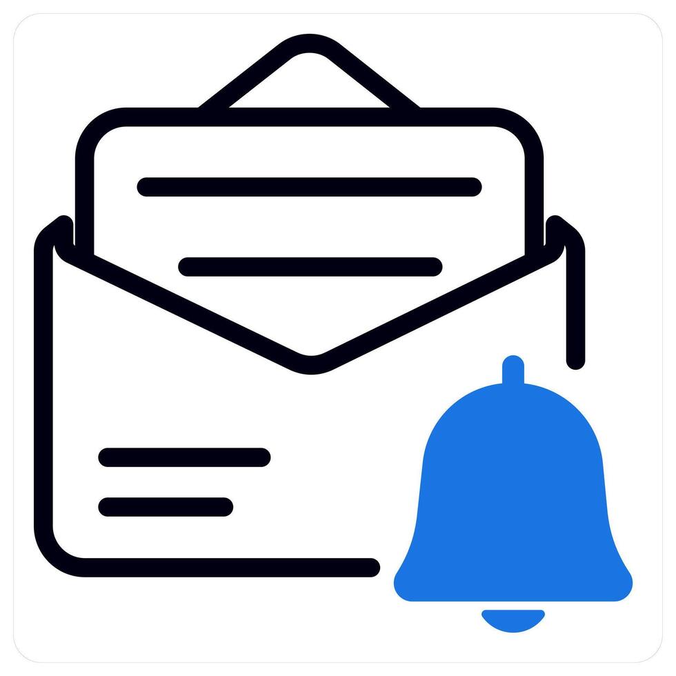 mail notification icon in blue duo line vector