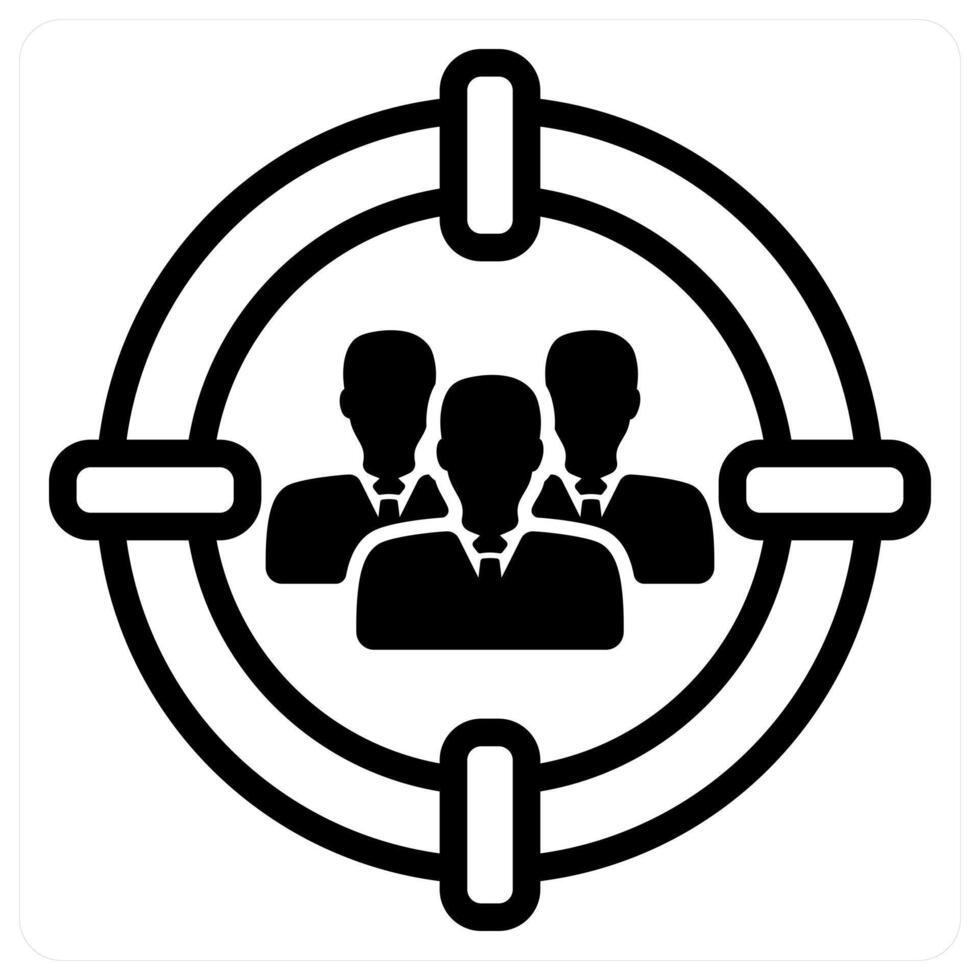 target audience icon concept in black vector