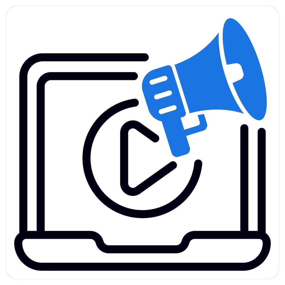 marketing icon concept in blue vector