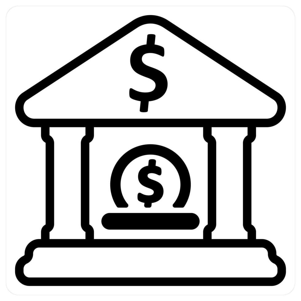 bank deposit and money savings in black duo line vector