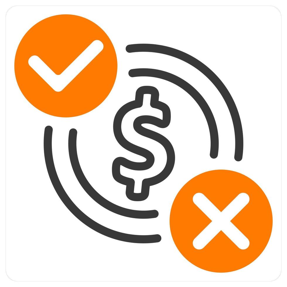 money decision and investment in orange duo line vector