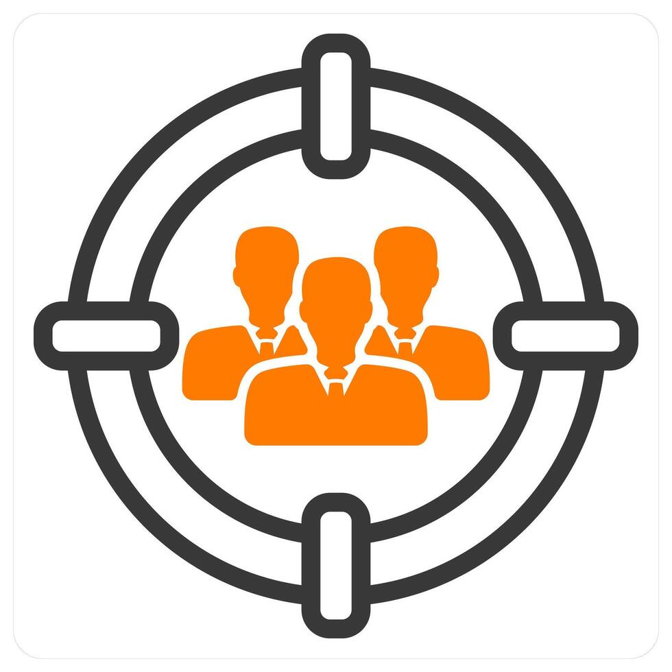 target audience icon concept in orange vector