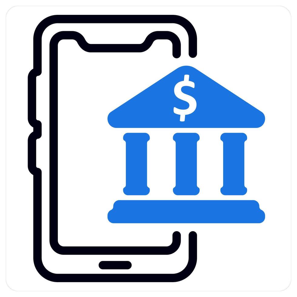 online banking icon concept in blue vector
