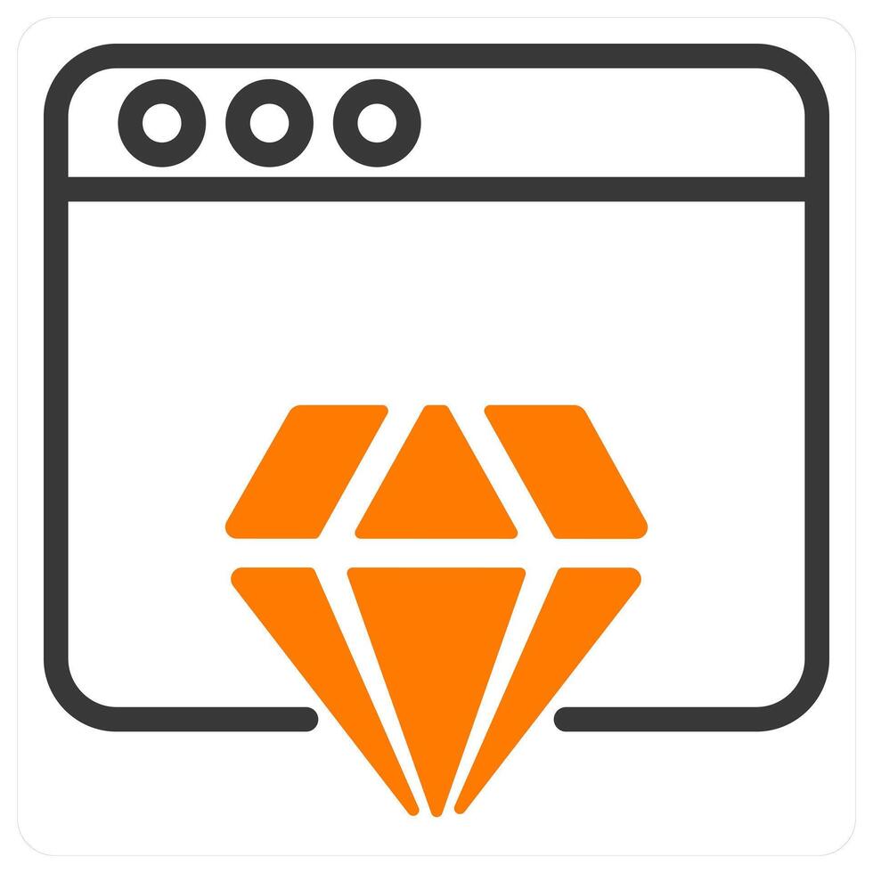 website reputation icon concept in orange vector