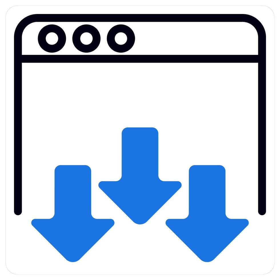 landing page icon concept in blue vector