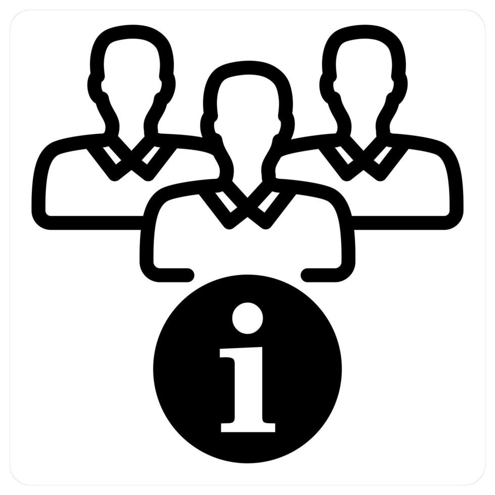 team information icon in black duo line vector