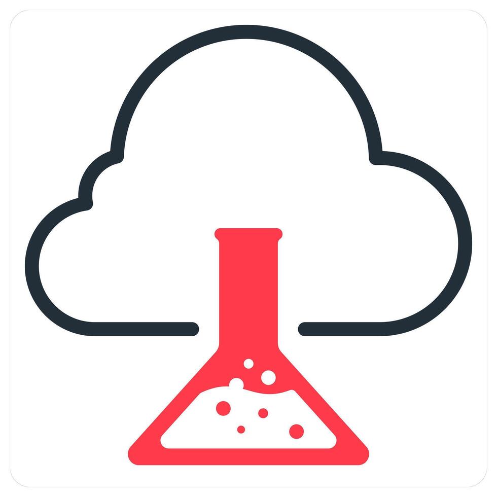 cloud research icon concept in red vector