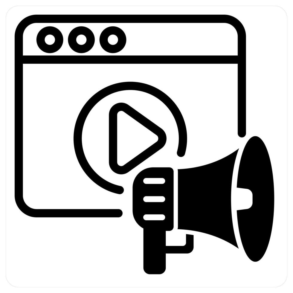 advertising icon concept in black vector