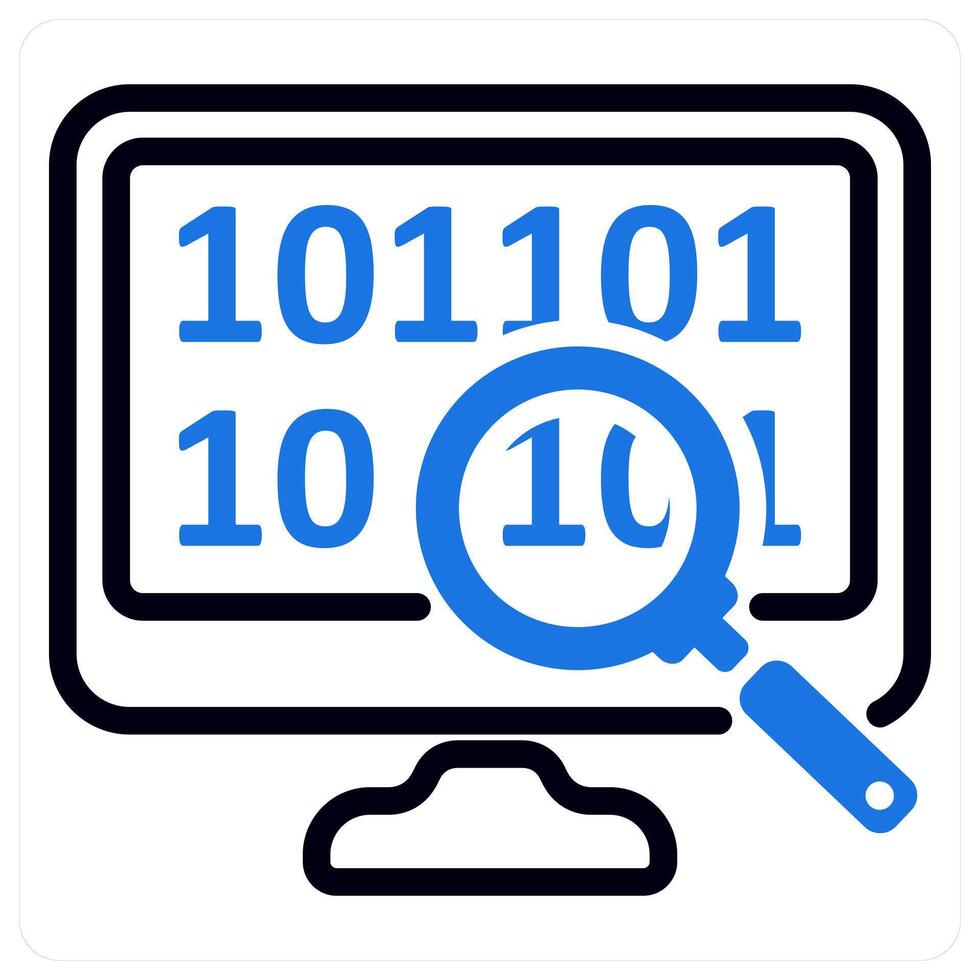 data search icon concept in blue vector