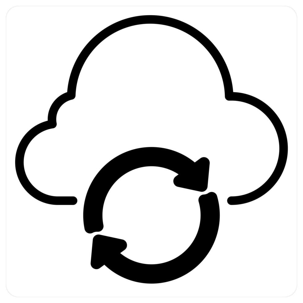 cloud update icon concept in black vector
