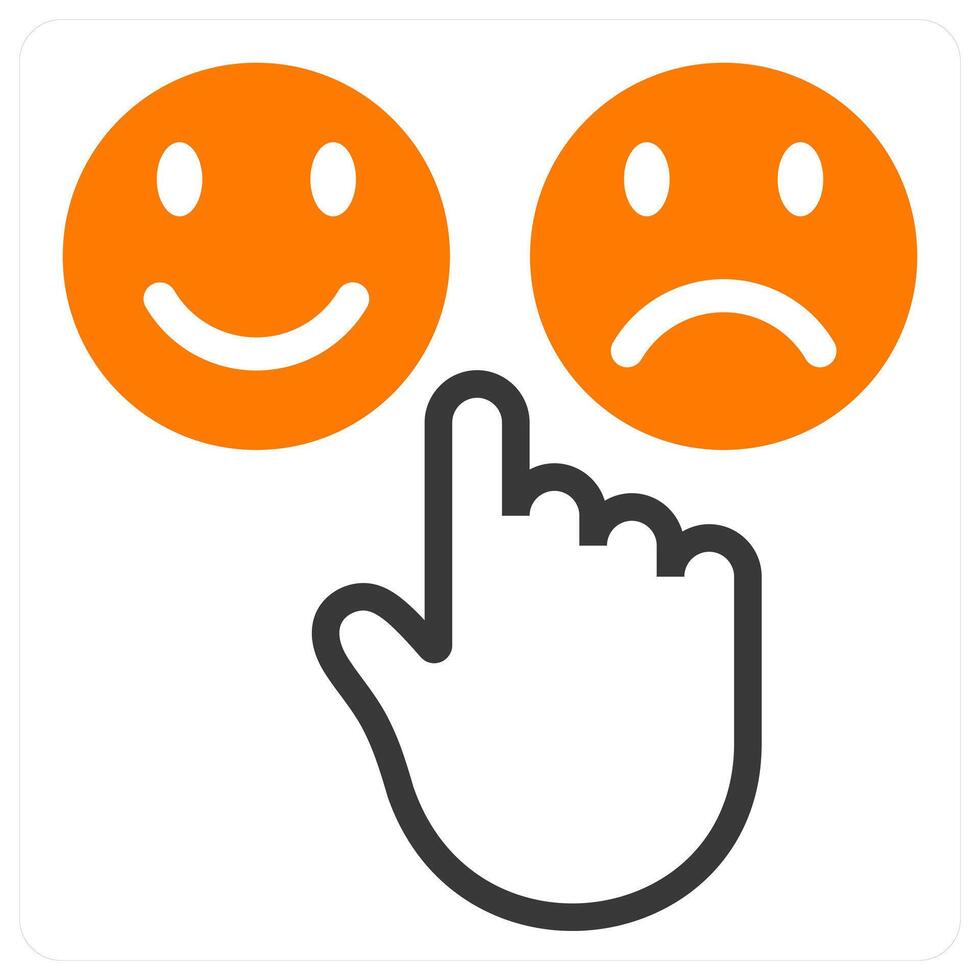 emoji feedback icon concept in orange vector