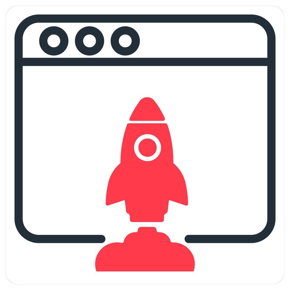 browser launch icon concept in red vector
