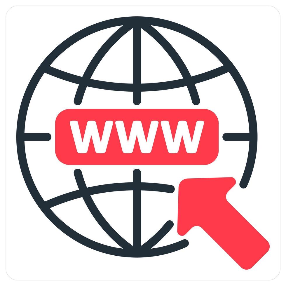 find web address icon concept in red vector