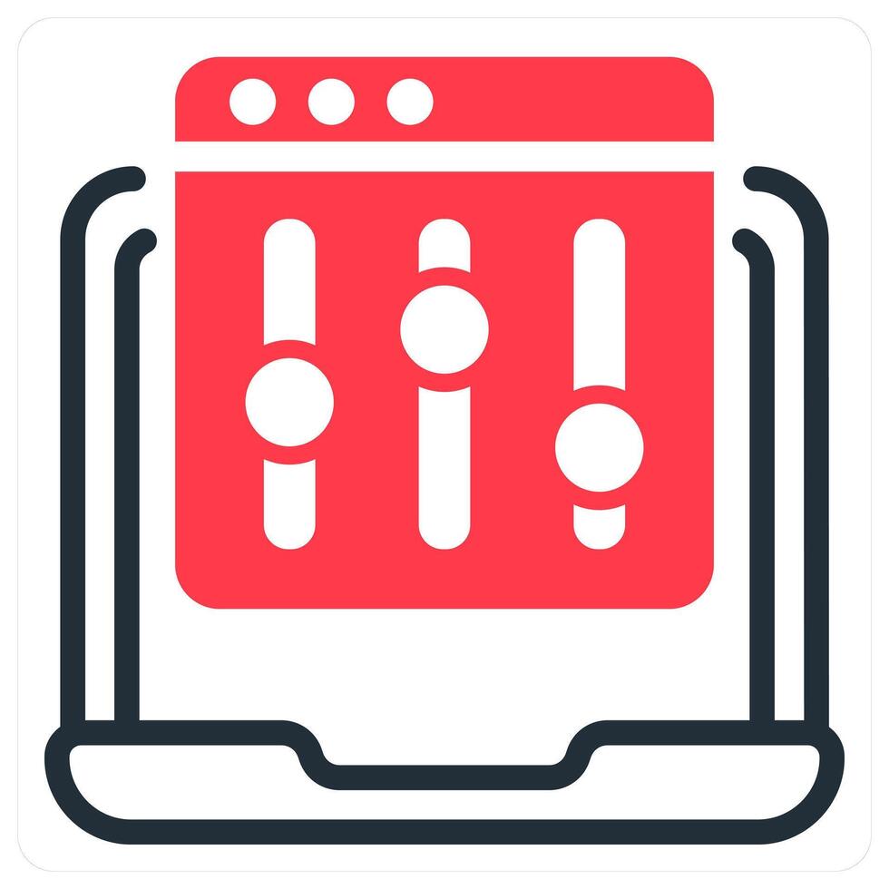 refine webpage icon concept in red vector