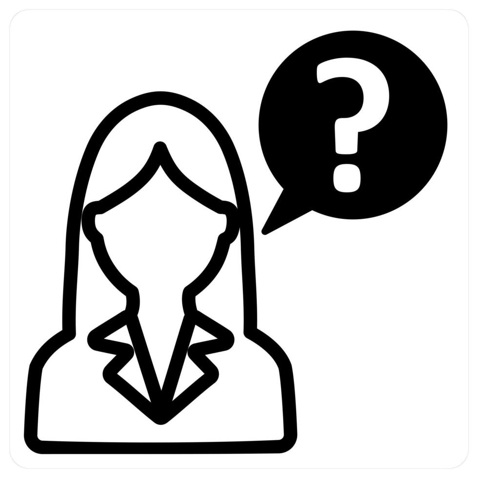 ask question and faq in black duo line vector
