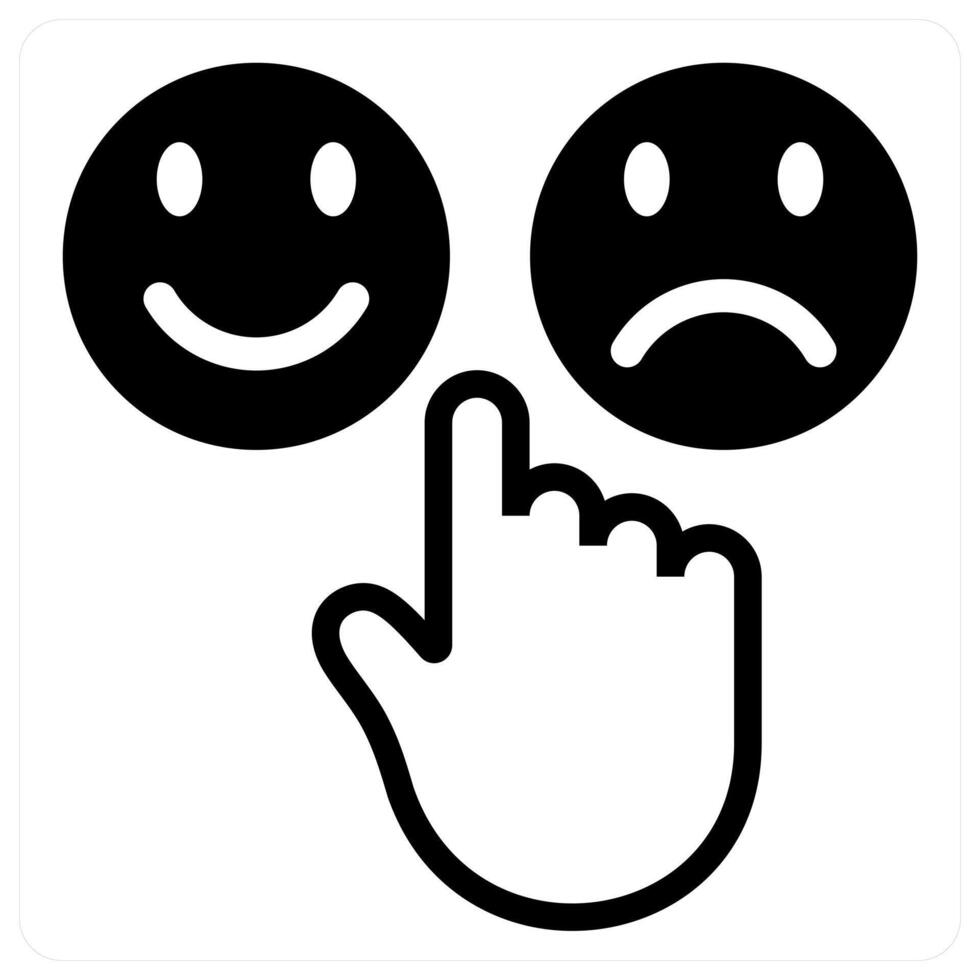 emoji feedback icon concept in black vector