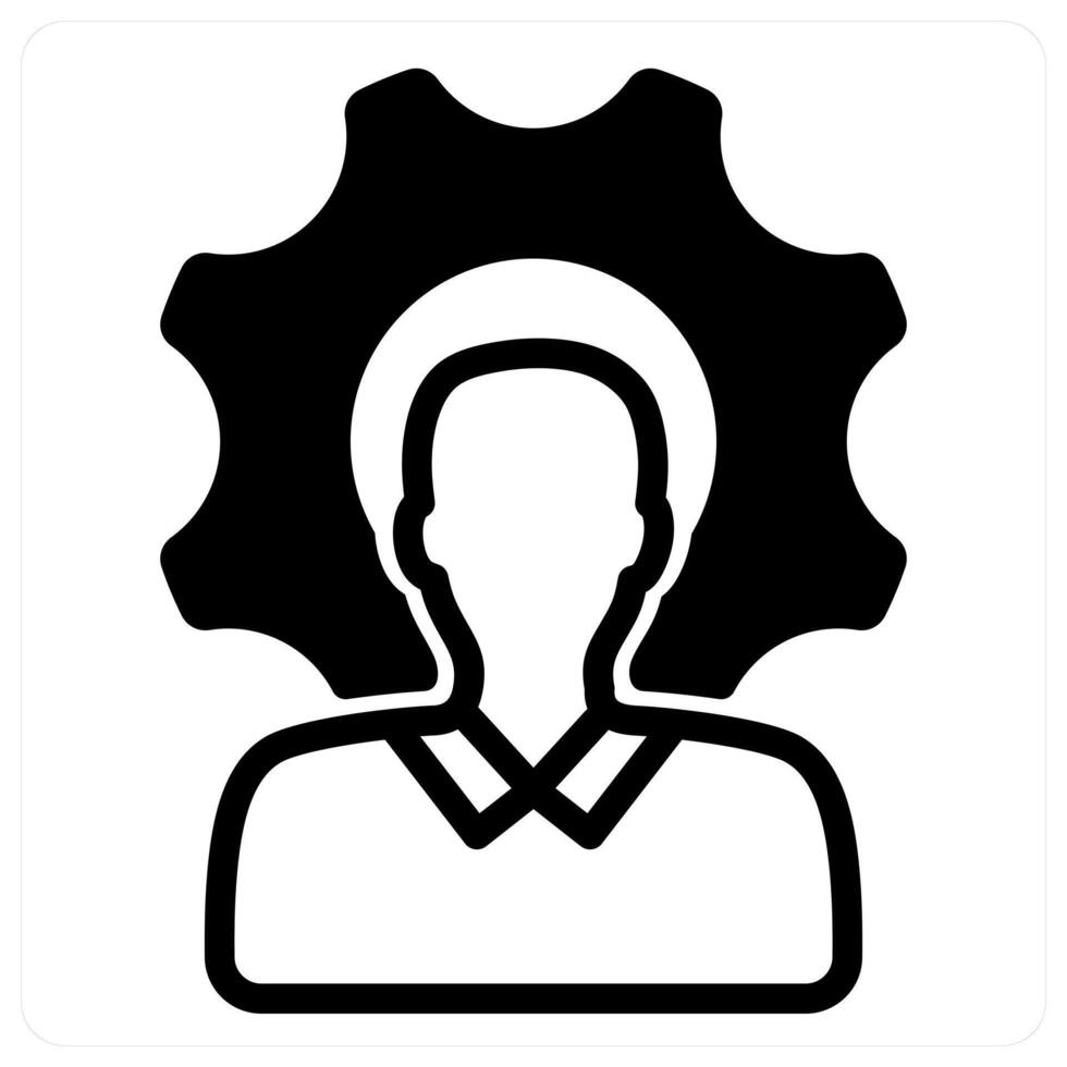 employee management and workforce in black duo line vector