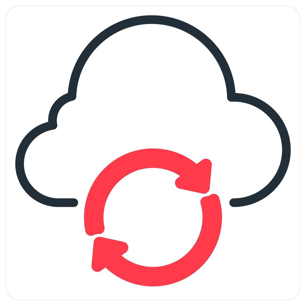cloud update icon concept in red vector