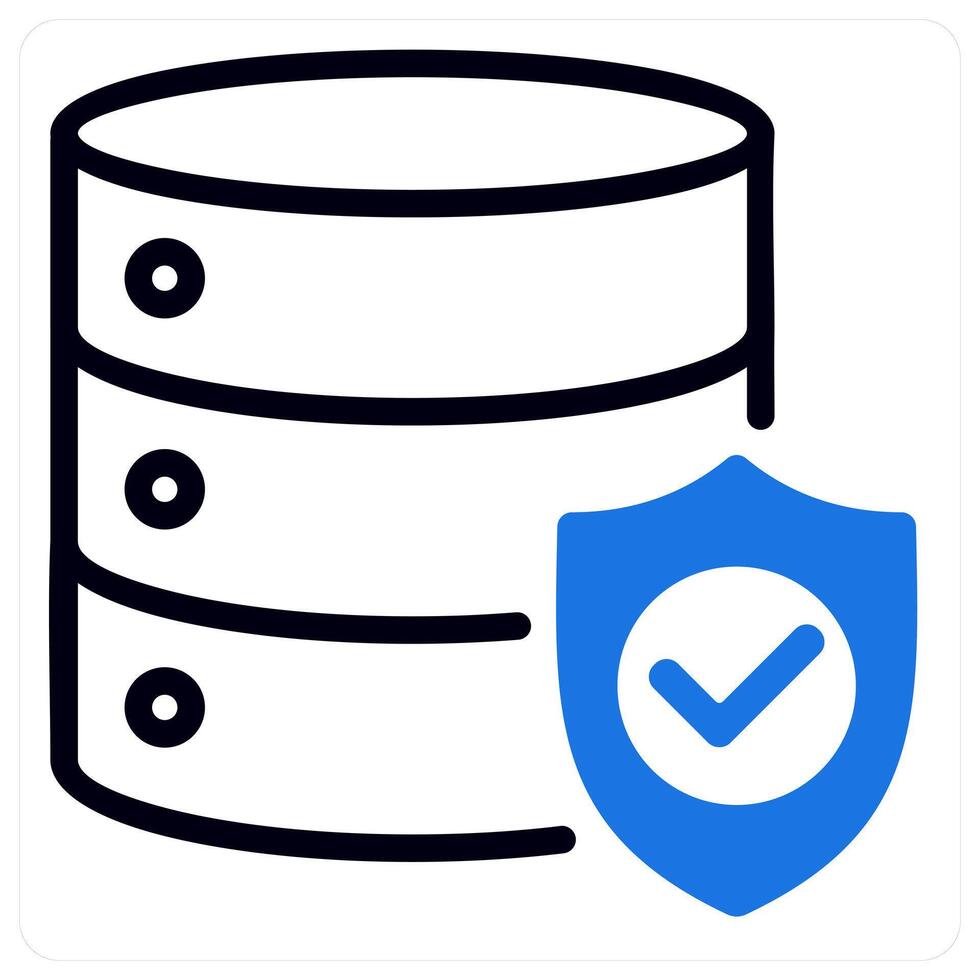 database protection icon concept in blue vector