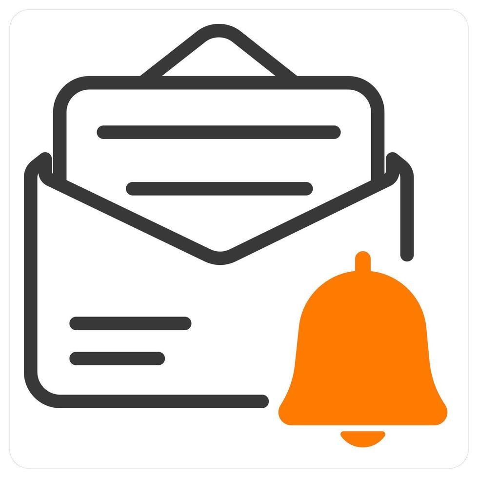 mail notification icon in orange duo line vector