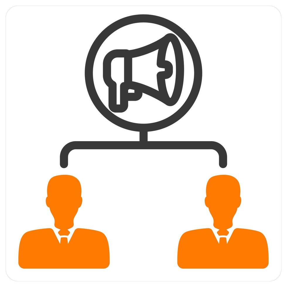 viral marketing icon concept in orange vector