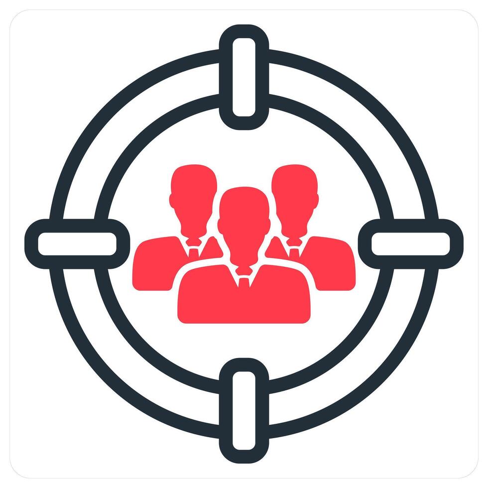 target audience icon concept in red vector