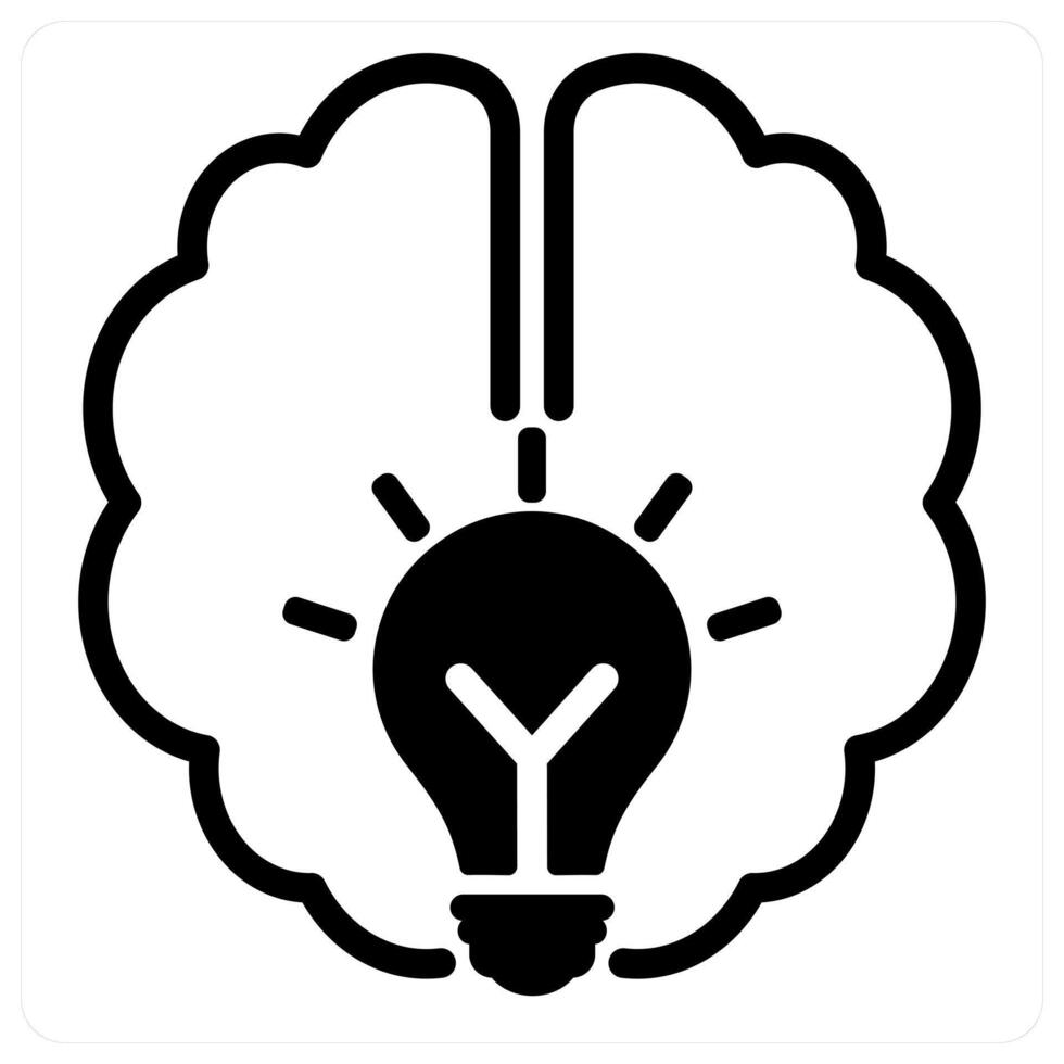 idea and lightbulb in black duo line vector