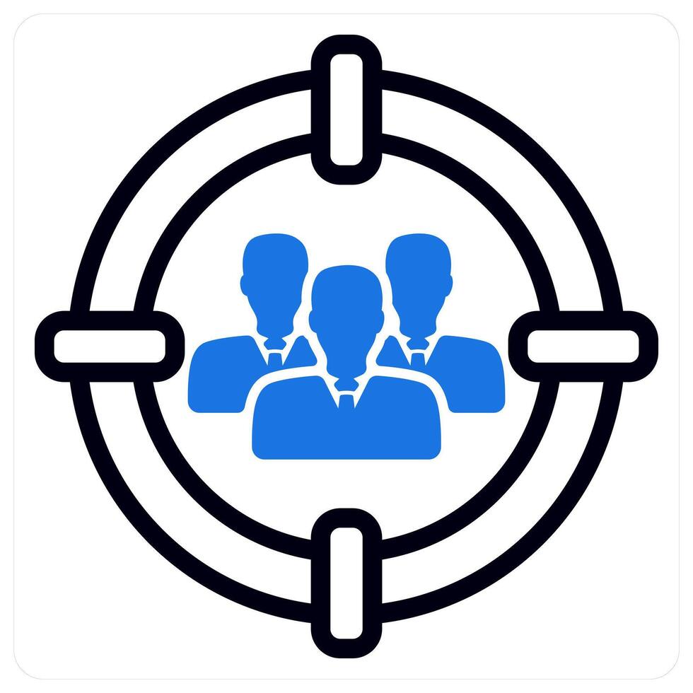 target audience icon concept in blue vector