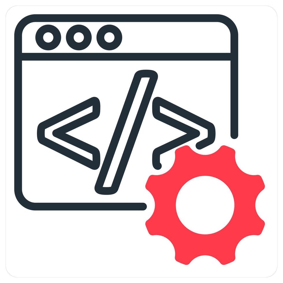programming icon concept in red color vector