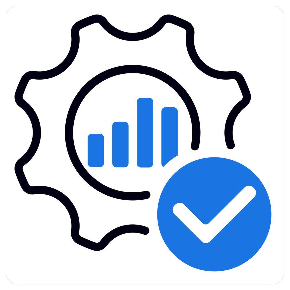 optimization icon concept in blue vector