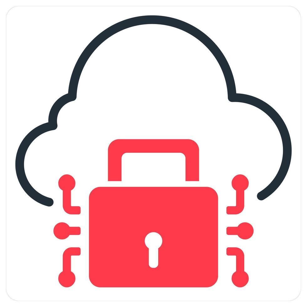 cloud protection icon concept in red vector