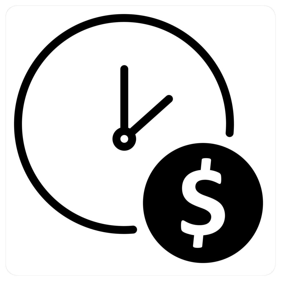 business time and deadline in black duo line vector