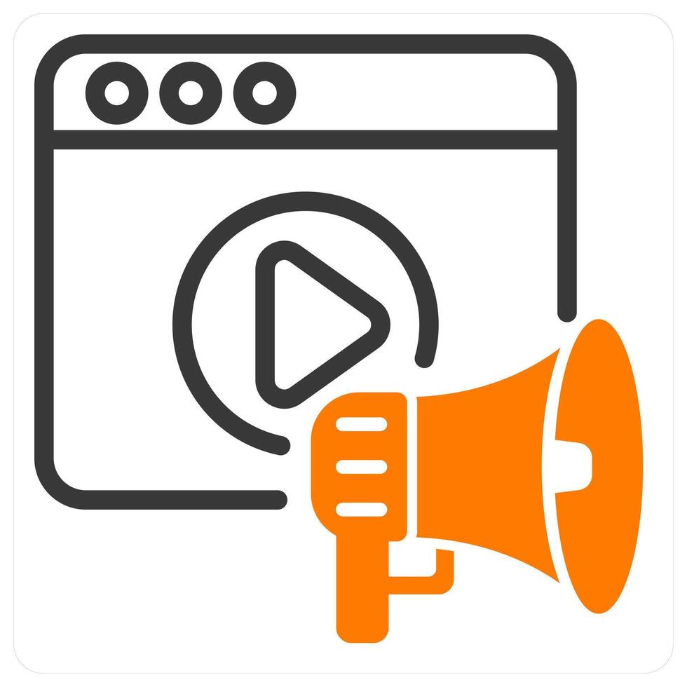 advertising icon concept in orange vector