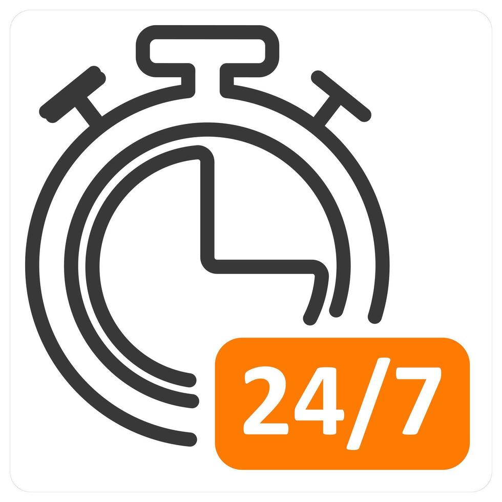 all day service in orange duo line vector