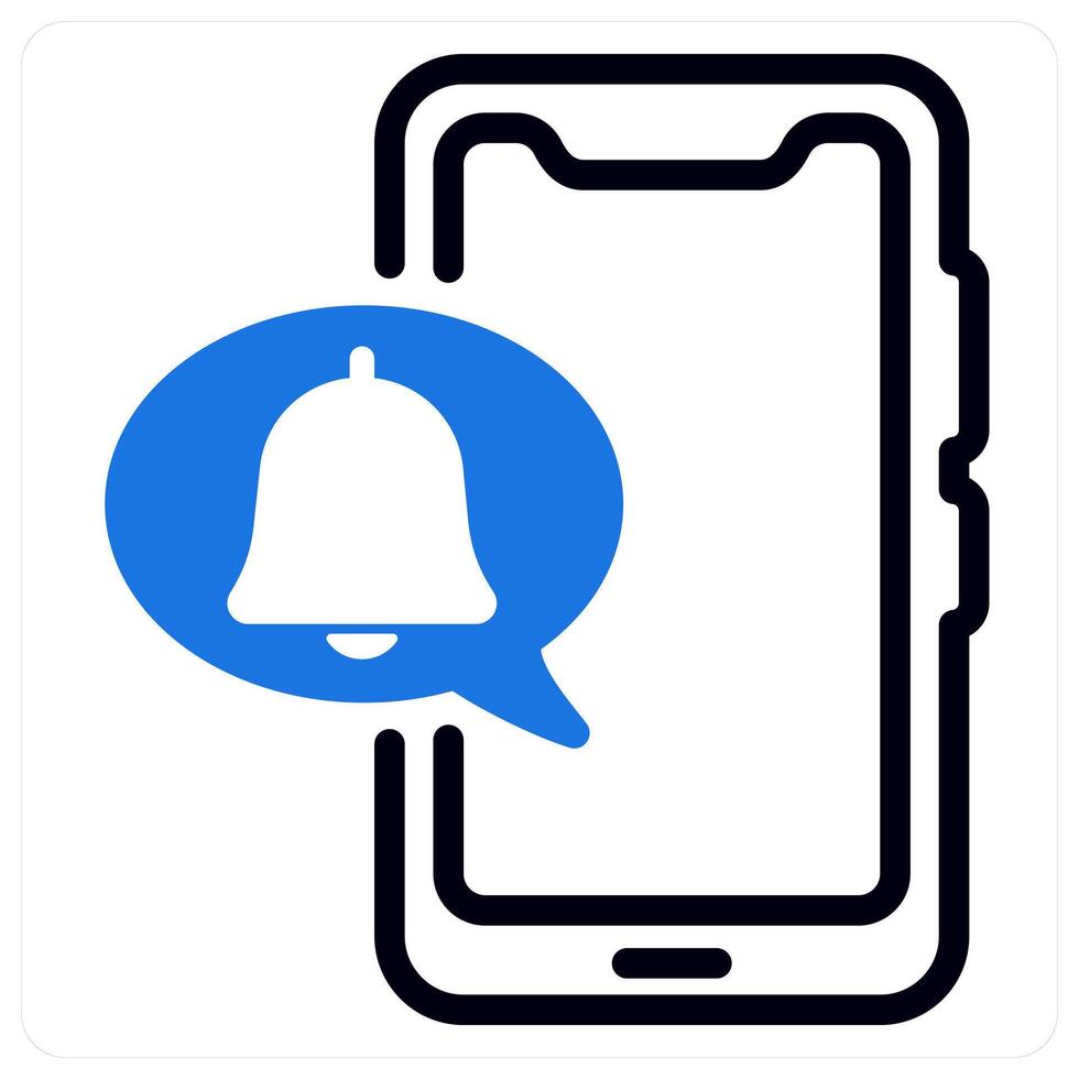 mobile notification icon concept in blue vector